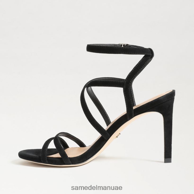 جلد الغزال الأسود أحذية Sam Edelman نحيف كعب ديلاني بأحزمة 246L6T650