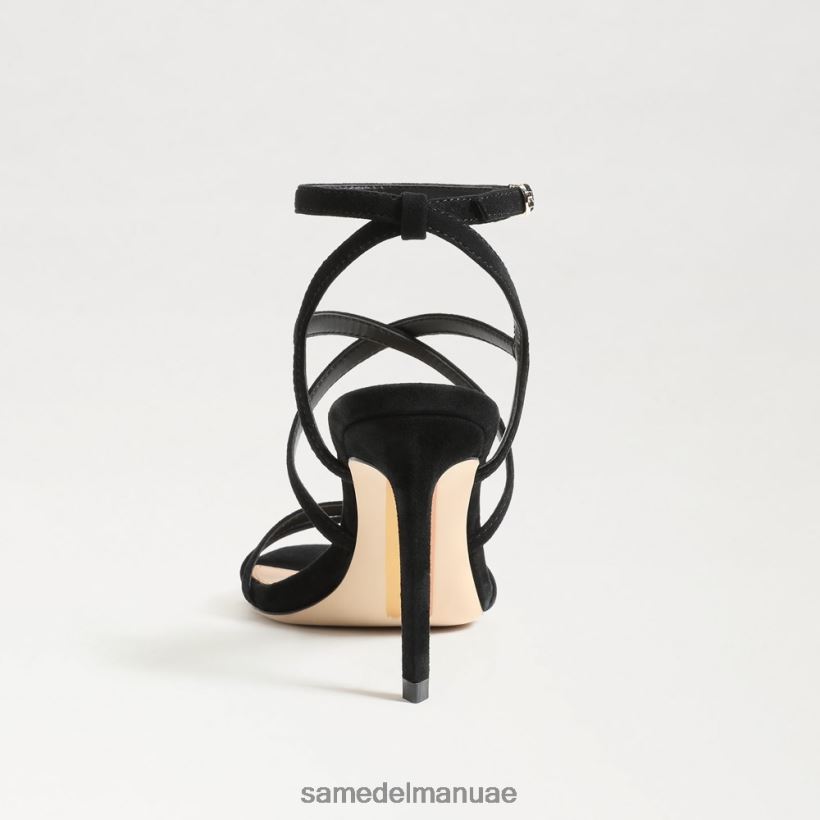 جلد الغزال الأسود أحذية Sam Edelman نحيف كعب ديلاني بأحزمة 246L6T650