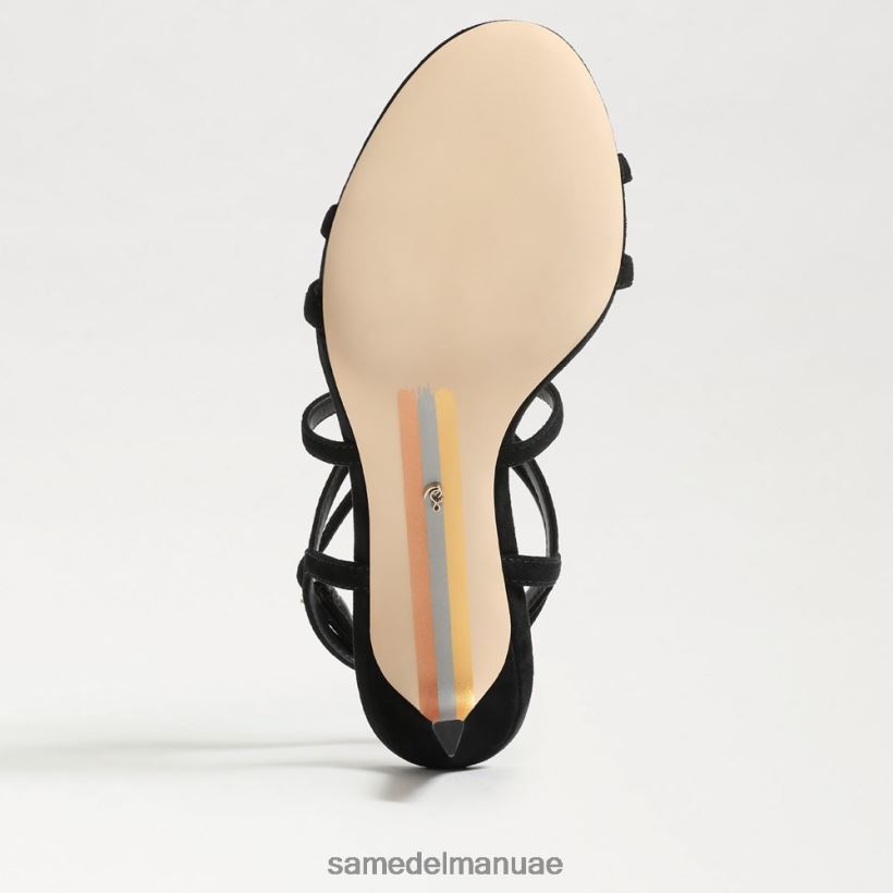جلد الغزال الأسود أحذية Sam Edelman نحيف كعب ديلاني بأحزمة 246L6T650