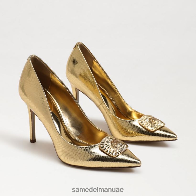 العنبر الذهب أحذية Sam Edelman نحيف كعب عسلي مشع مدبب عند الأصابع 246L6T656