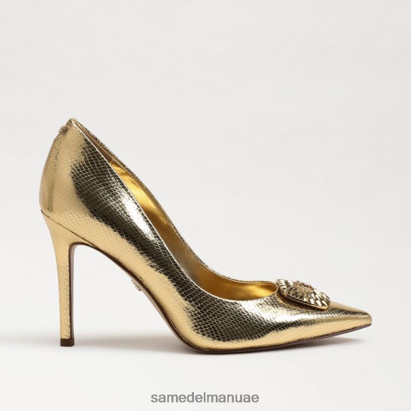 العنبر الذهب أحذية Sam Edelman نحيف كعب عسلي مشع مدبب عند الأصابع 246L6T656