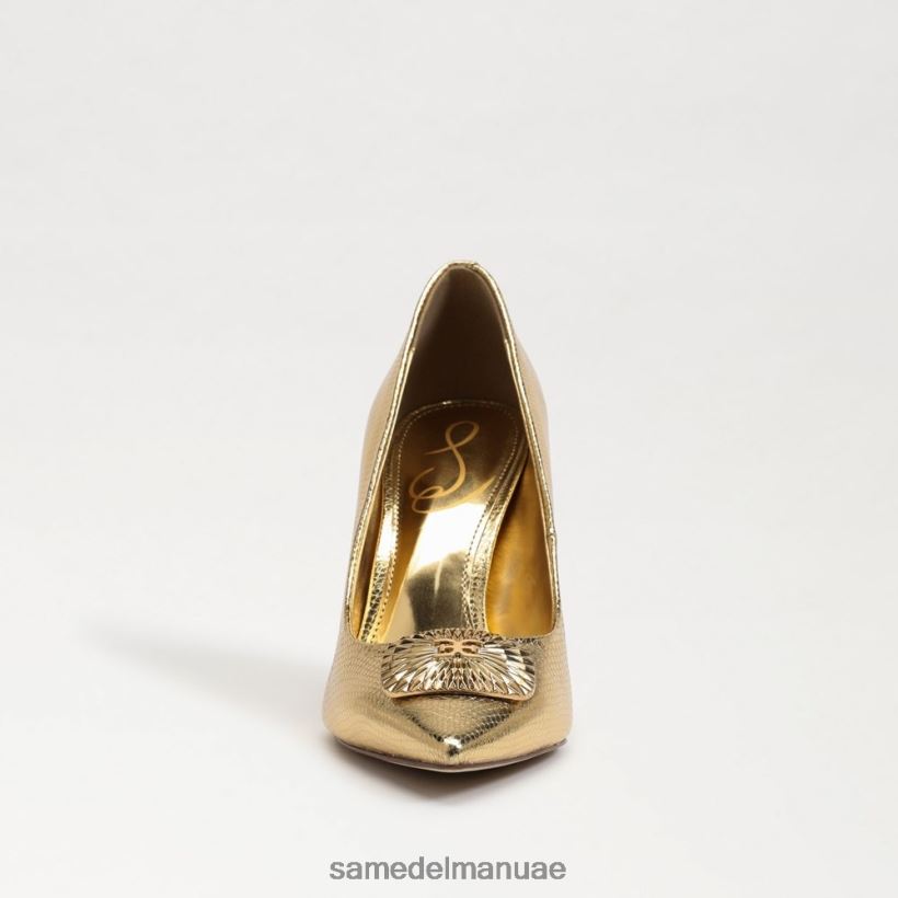 العنبر الذهب أحذية Sam Edelman نحيف كعب عسلي مشع مدبب عند الأصابع 246L6T656