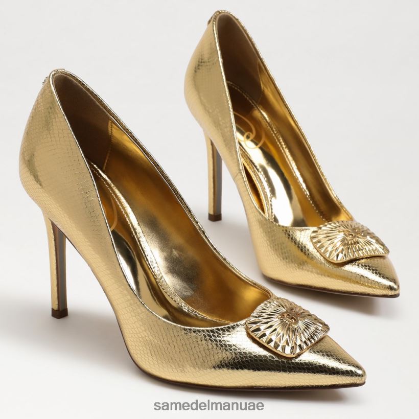 العنبر الذهب أحذية Sam Edelman نحيف كعب عسلي مشع مدبب عند الأصابع 246L6T656