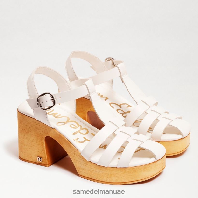 أبيض أحذية Sam Edelman نحيف كعب عريض من منصة مارغريت 246L6T658
