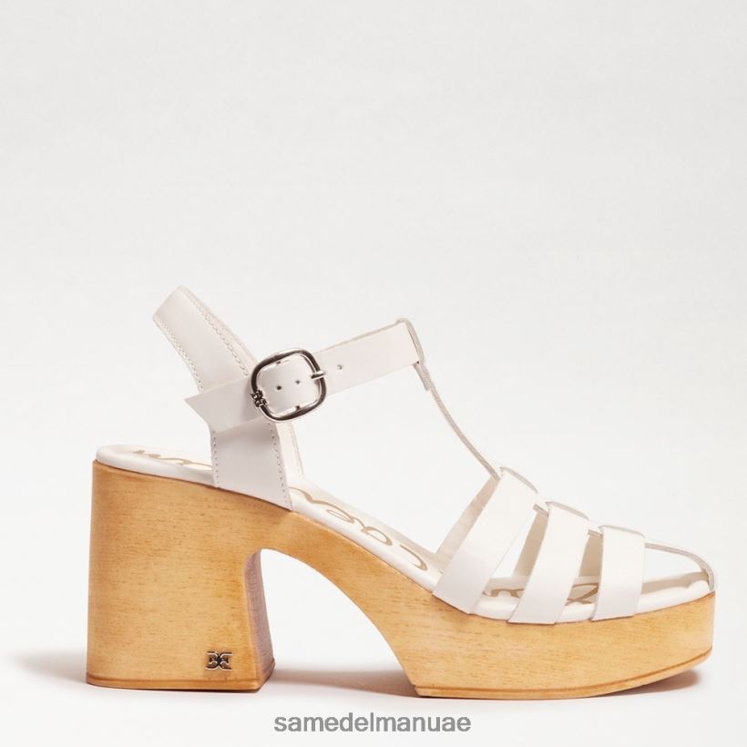 أبيض أحذية Sam Edelman نحيف كعب عريض من منصة مارغريت 246L6T658