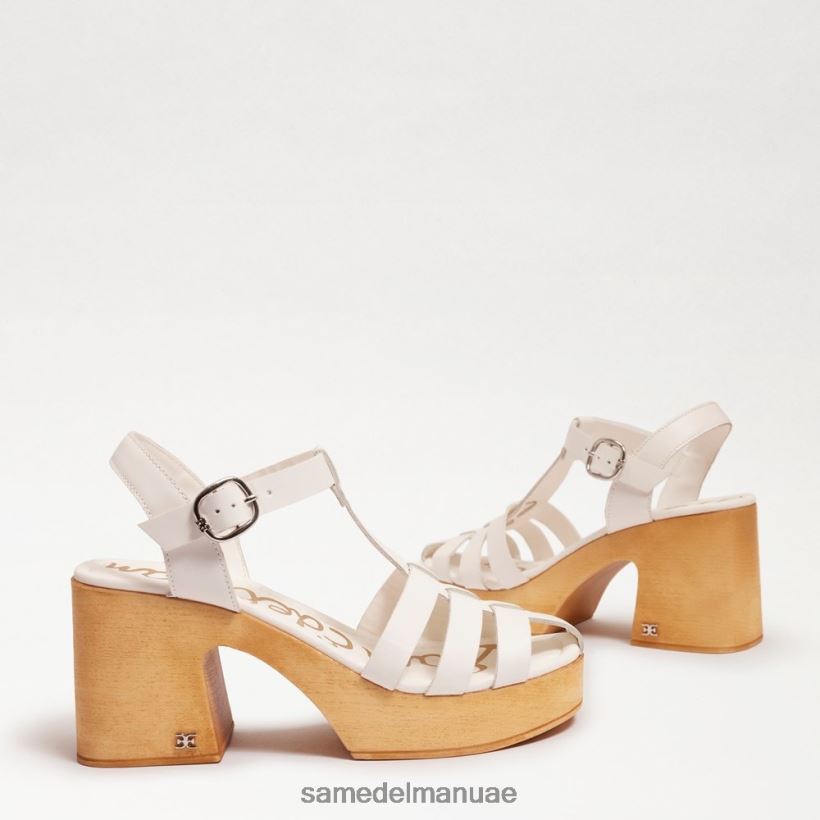أبيض أحذية Sam Edelman نحيف كعب عريض من منصة مارغريت 246L6T658