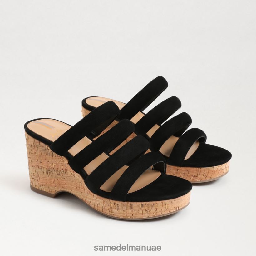 جلد الغزال الأسود أحذية Sam Edelman نحيف كعب إسفين منصة يوكي 246L6T687