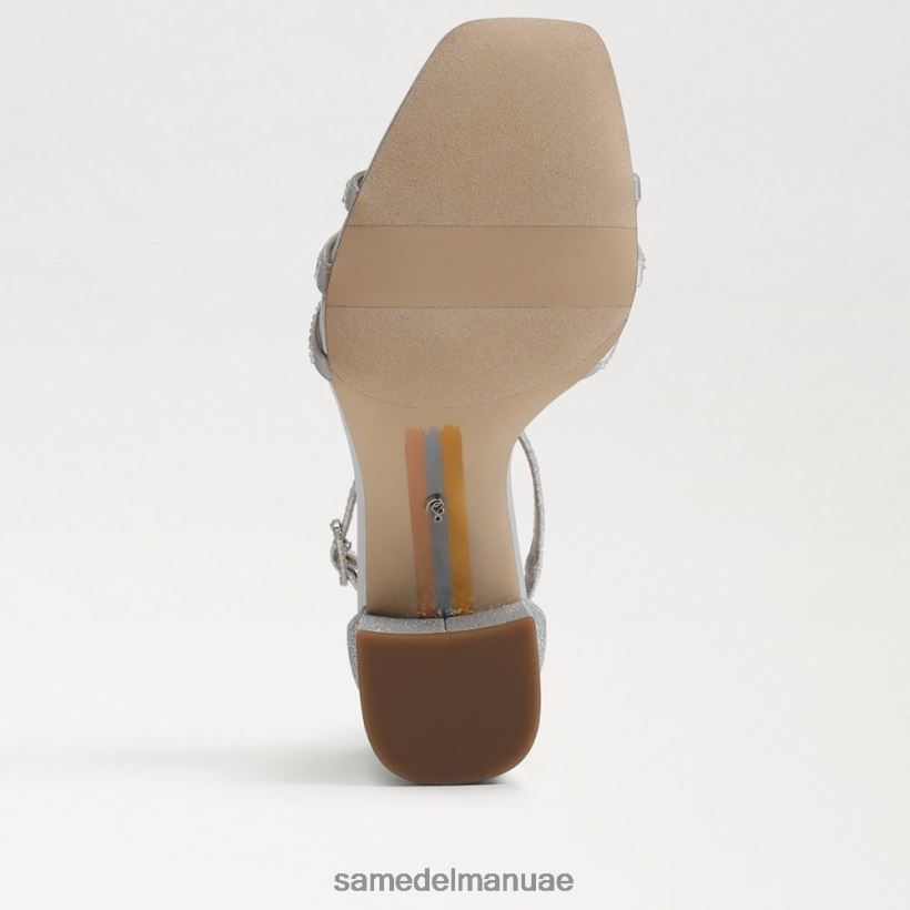 الفضة الناعمة أحذية Sam Edelman نحيف صندل دوني بكعب عريض 246L6T692