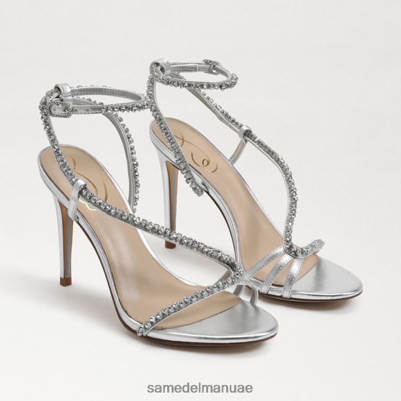 الفضة الناعمة أحذية Sam Edelman نحيف كعب حزام الكاحل غرانجر 246L6T695