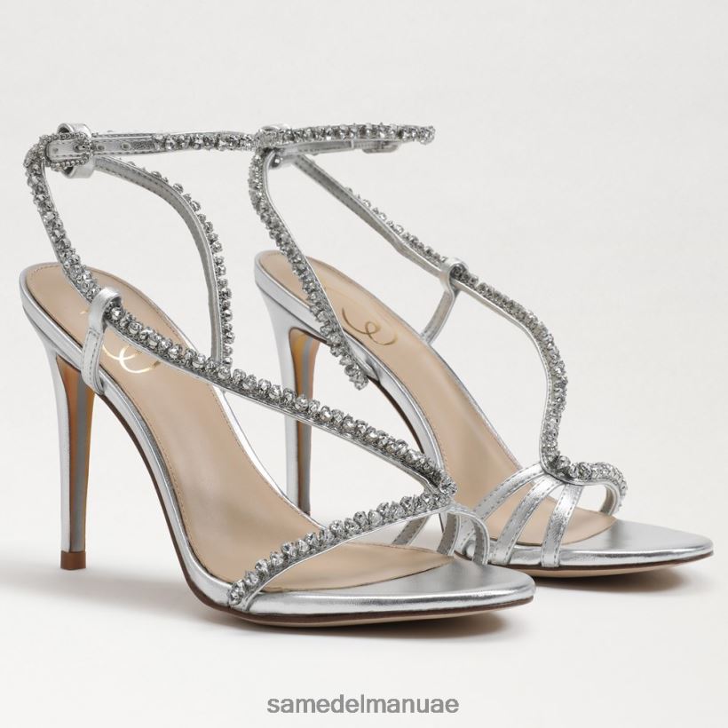الفضة الناعمة أحذية Sam Edelman نحيف كعب حزام الكاحل غرانجر 246L6T695