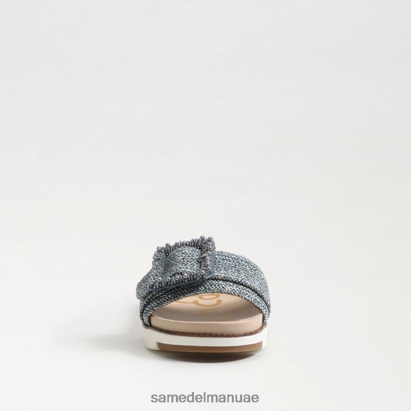 غسلها باللون الأزرق الجديد أحذية Sam Edelman نحيف أريان صندل منزلق مطرز 246L6T700
