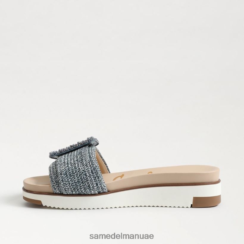 غسلها باللون الأزرق الجديد أحذية Sam Edelman نحيف أريان صندل منزلق مطرز 246L6T700