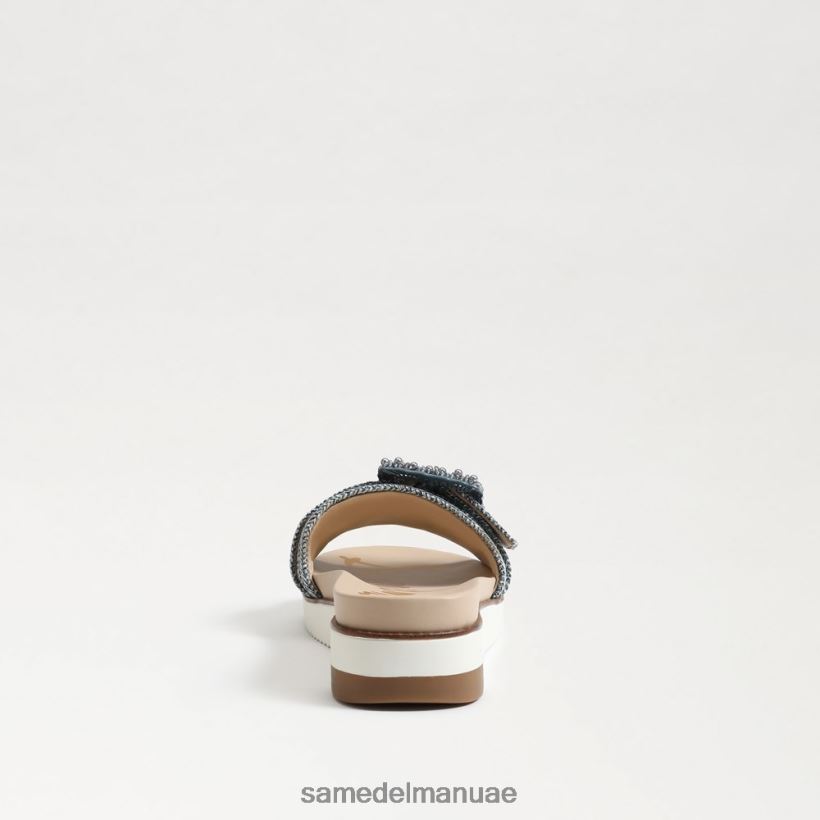 غسلها باللون الأزرق الجديد أحذية Sam Edelman نحيف أريان صندل منزلق مطرز 246L6T700