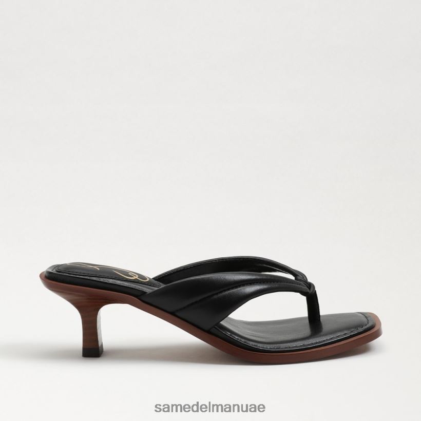 جلد أسود أحذية Sam Edelman نحيف صندل دافني ثونغ 246L6T708