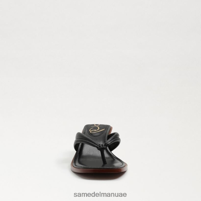 جلد أسود أحذية Sam Edelman نحيف صندل دافني ثونغ 246L6T708
