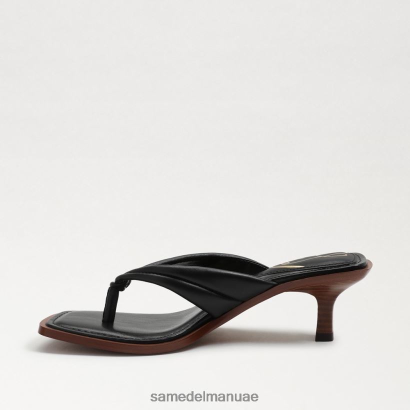 جلد أسود أحذية Sam Edelman نحيف صندل دافني ثونغ 246L6T708