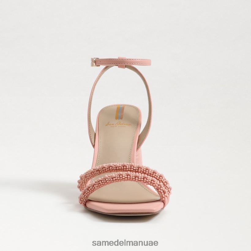 الخوخ المرجاني أحذية Sam Edelman نحيف صندل بكعب عريض مطرز من كيا 246L6T711
