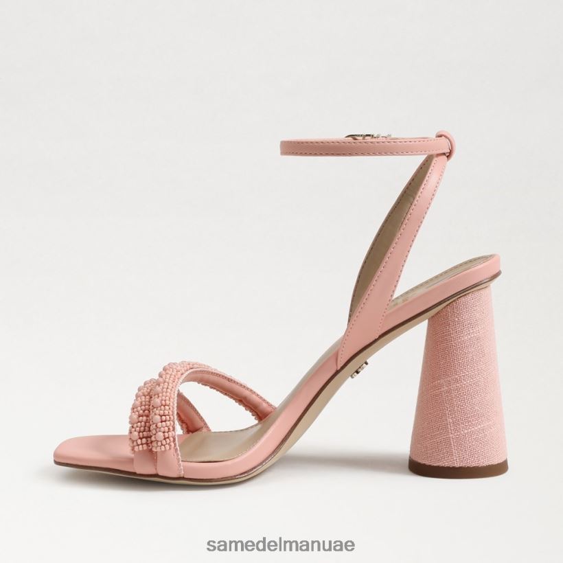 الخوخ المرجاني أحذية Sam Edelman نحيف صندل بكعب عريض مطرز من كيا 246L6T711
