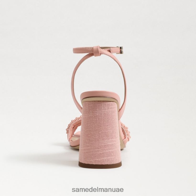 الخوخ المرجاني أحذية Sam Edelman نحيف صندل بكعب عريض مطرز من كيا 246L6T711