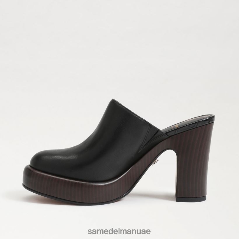 جلد أسود أحذية Sam Edelman نحيف بغل بكعب شيلوه 246L6T714