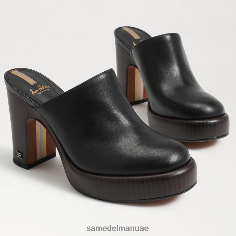 جلد أسود أحذية Sam Edelman نحيف بغل بكعب شيلوه 246L6T714