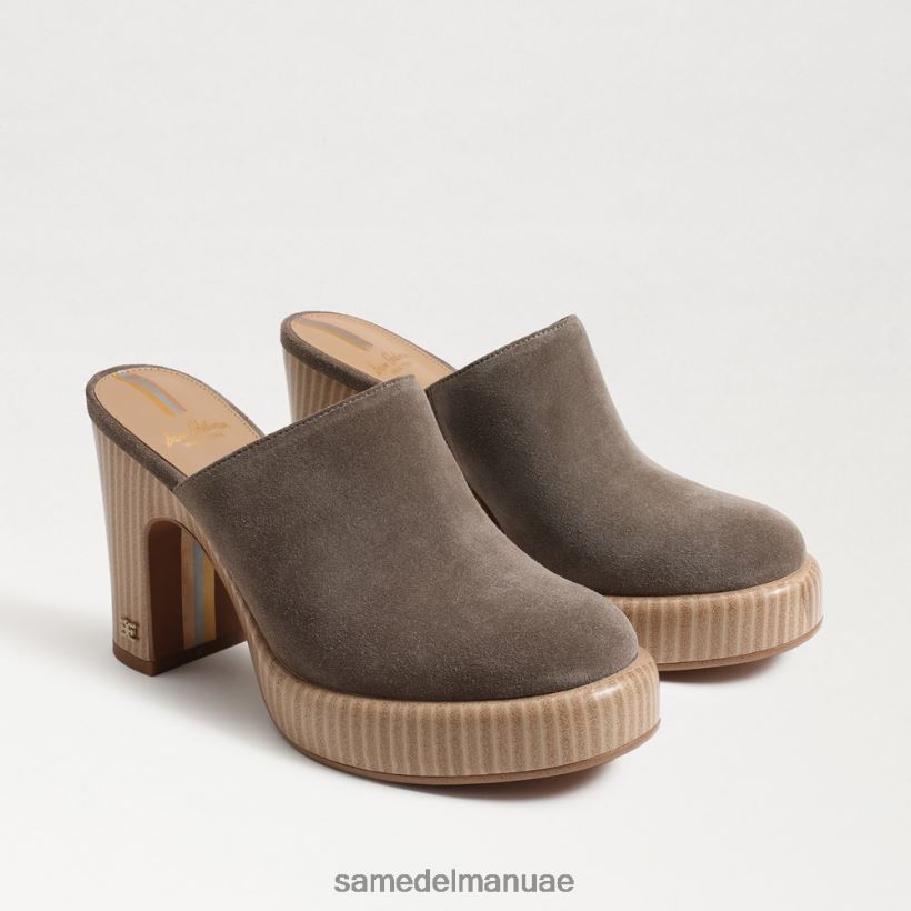 جلد الغزال الزيتون الصحراوي أحذية Sam Edelman نحيف بغل بكعب شيلوه 246L6T716