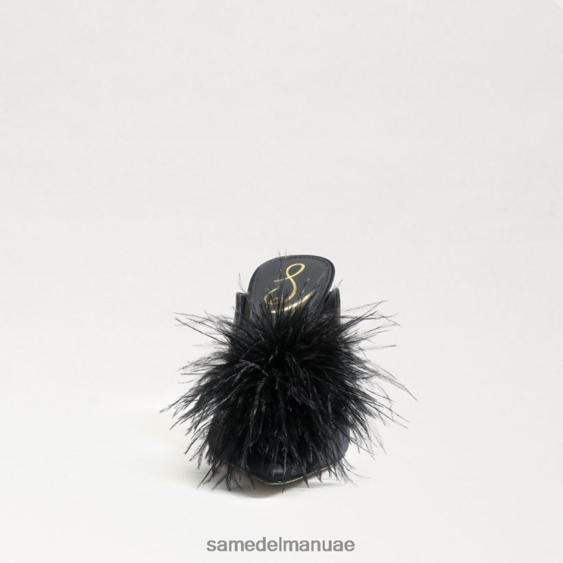 الساتان الأسود أحذية Sam Edelman نحيف مضخة بغل ريش أنتوني 246L6T725