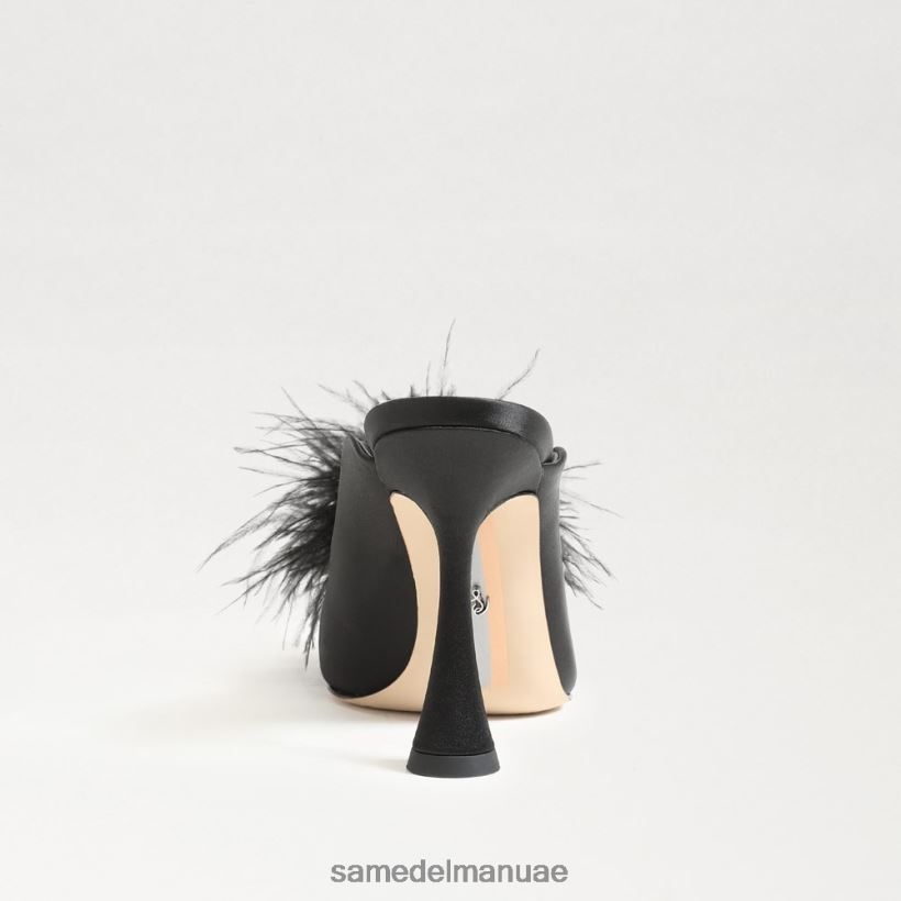 الساتان الأسود أحذية Sam Edelman نحيف مضخة بغل ريش أنتوني 246L6T725