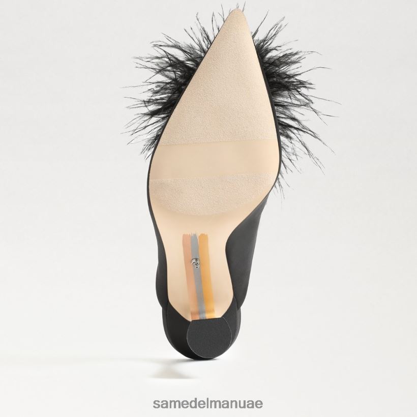 الساتان الأسود أحذية Sam Edelman نحيف مضخة بغل ريش أنتوني 246L6T725