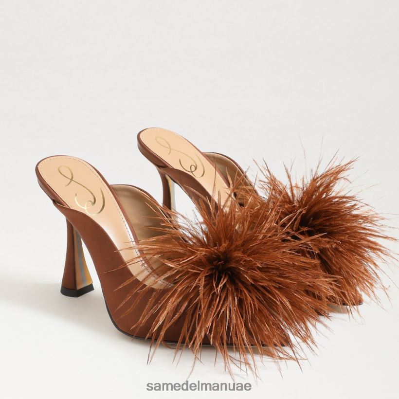 الساتان البني الكاكاو أحذية Sam Edelman نحيف مضخة بغل ريش أنتوني 246L6T726