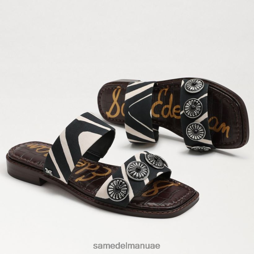حمار وحشي أسود/طبيعي أحذية Sam Edelman نحيف هيرا صندل منزلق 246L6T741