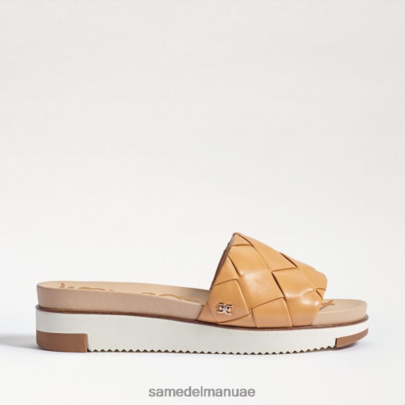 جلد رملي طبيعي أحذية Sam Edelman نحيف صندل منزلق منسوج من أديلي 246L6T753