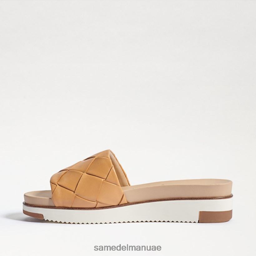 جلد رملي طبيعي أحذية Sam Edelman نحيف صندل منزلق منسوج من أديلي 246L6T753