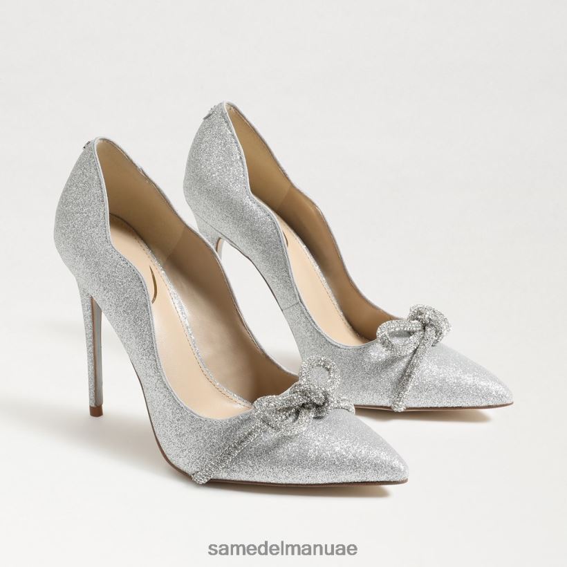 الفضة الناعمة أحذية Sam Edelman نحيف كعب ديلا مدبب عند أصابع القدم 246L6T754