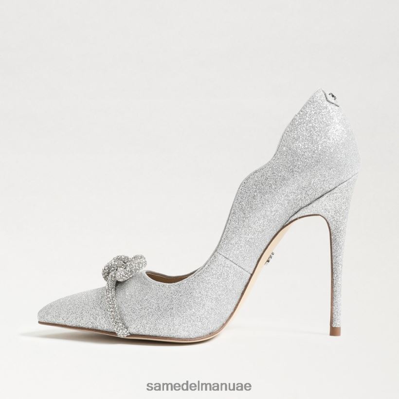 الفضة الناعمة أحذية Sam Edelman نحيف كعب ديلا مدبب عند أصابع القدم 246L6T754