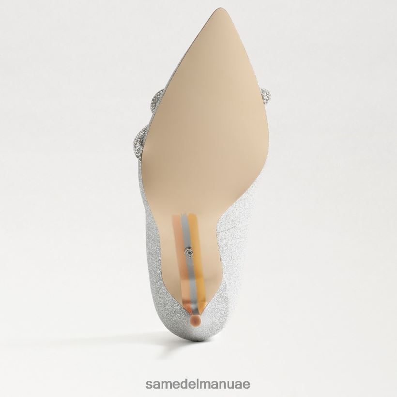 الفضة الناعمة أحذية Sam Edelman نحيف كعب ديلا مدبب عند أصابع القدم 246L6T754