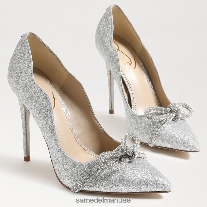 الفضة الناعمة أحذية Sam Edelman نحيف كعب ديلا مدبب عند أصابع القدم 246L6T754