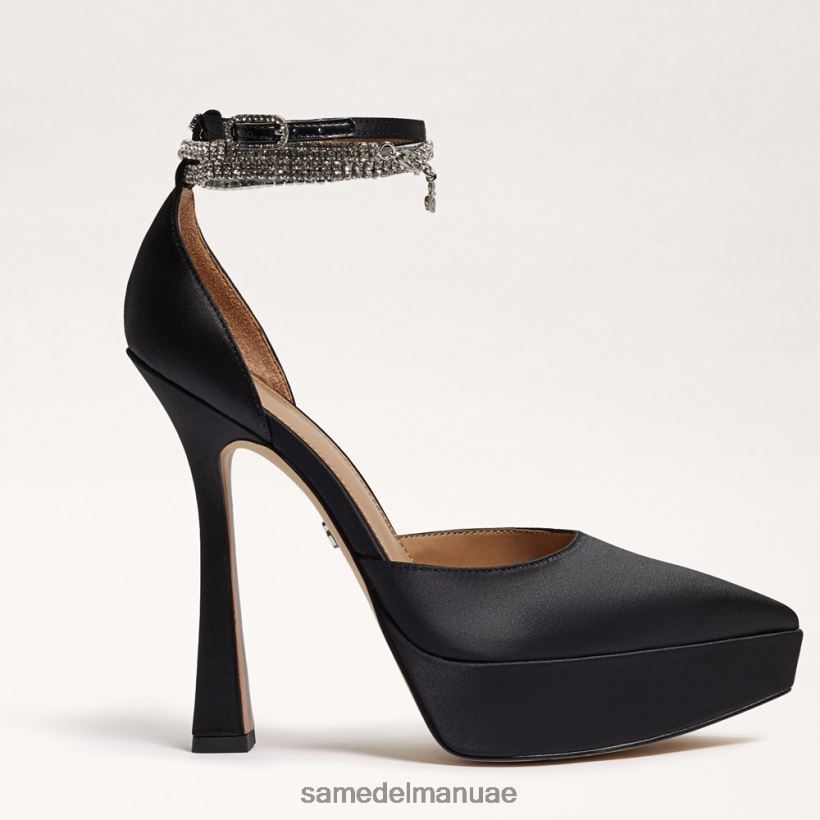 الساتان الأسود أحذية Sam Edelman نحيف كعب منصة آندي 246L6T761