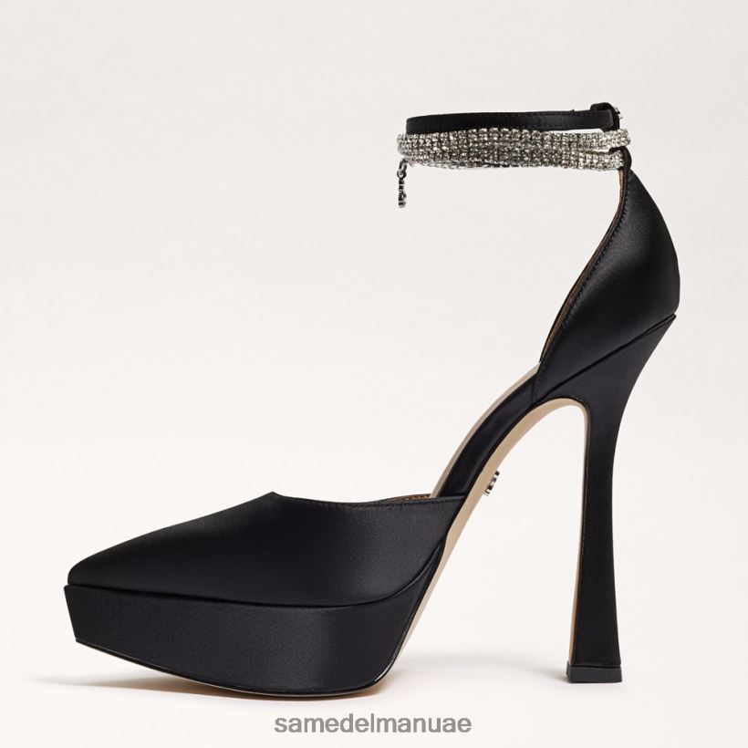 الساتان الأسود أحذية Sam Edelman نحيف كعب منصة آندي 246L6T761
