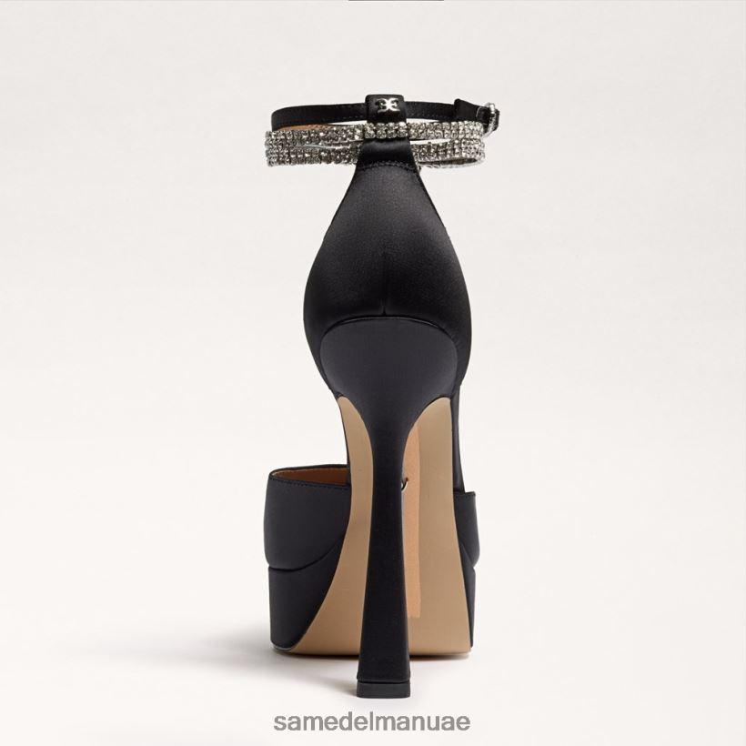 الساتان الأسود أحذية Sam Edelman نحيف كعب منصة آندي 246L6T761