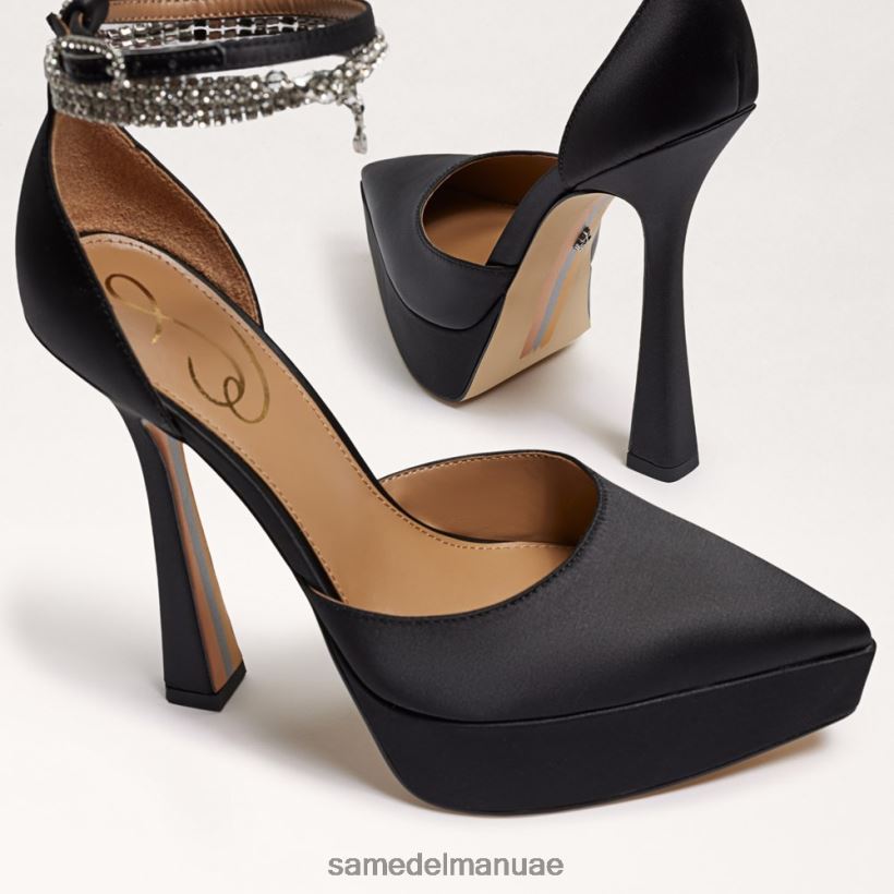الساتان الأسود أحذية Sam Edelman نحيف كعب منصة آندي 246L6T761