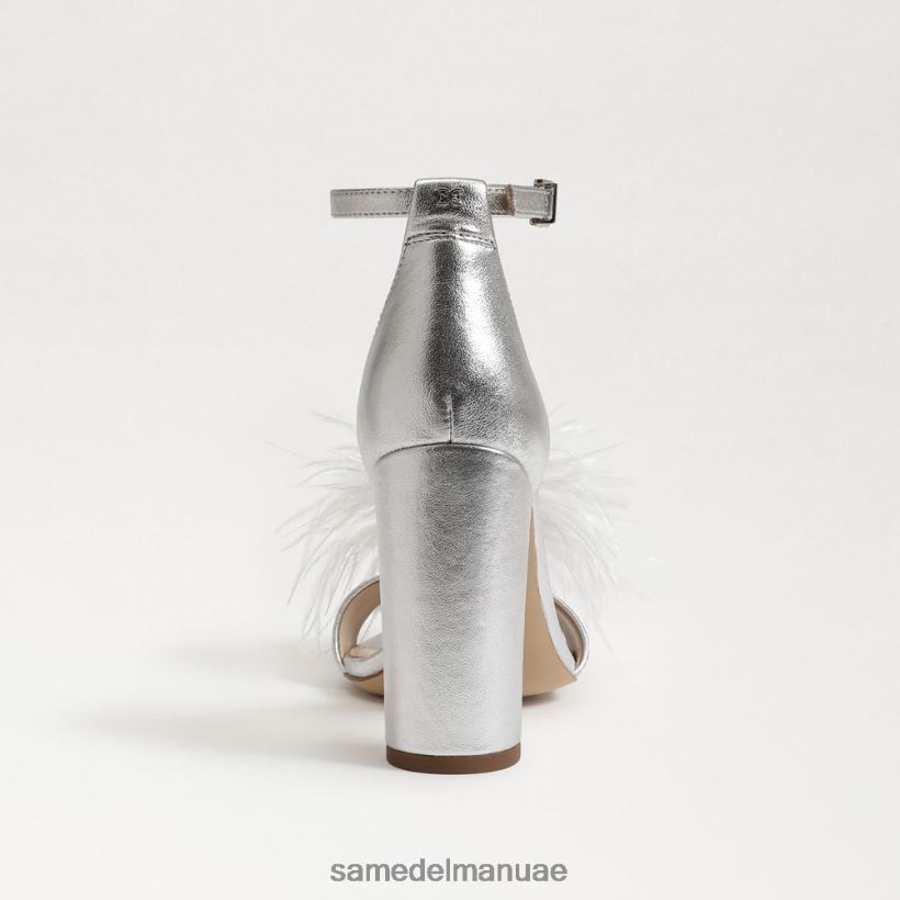 الفضة الناعمة أحذية Sam Edelman نحيف صندل بكعب من ريش يارو 246L6T764