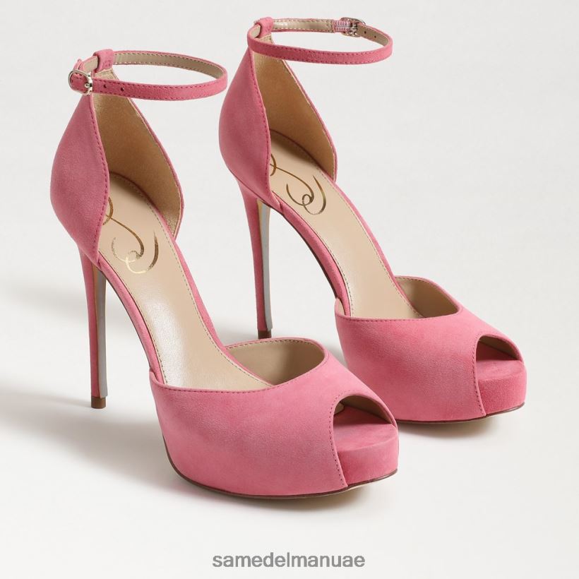 ارتفع القرمزي من جلد الغزال أحذية Sam Edelman نحيف كعب فلورنسيا مفتوح عند الأصابع 246L6T769
