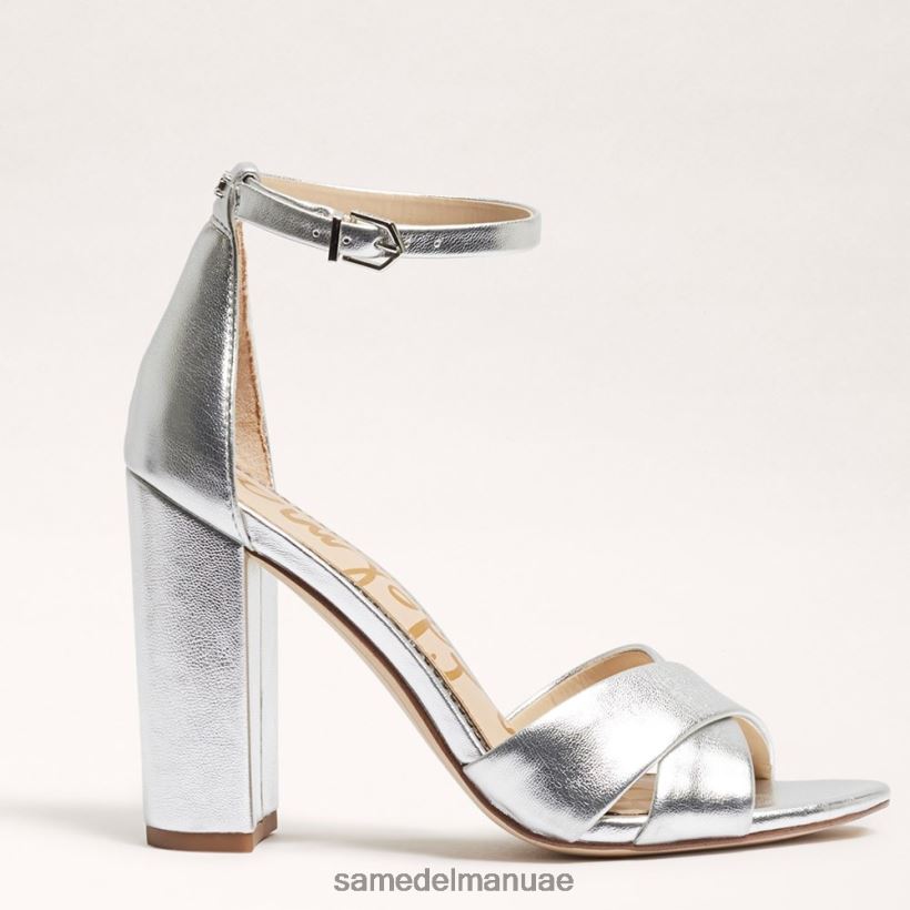 الفضة الناعمة أحذية Sam Edelman نحيف صندل بحزام كاحل يانسي 246L6T771