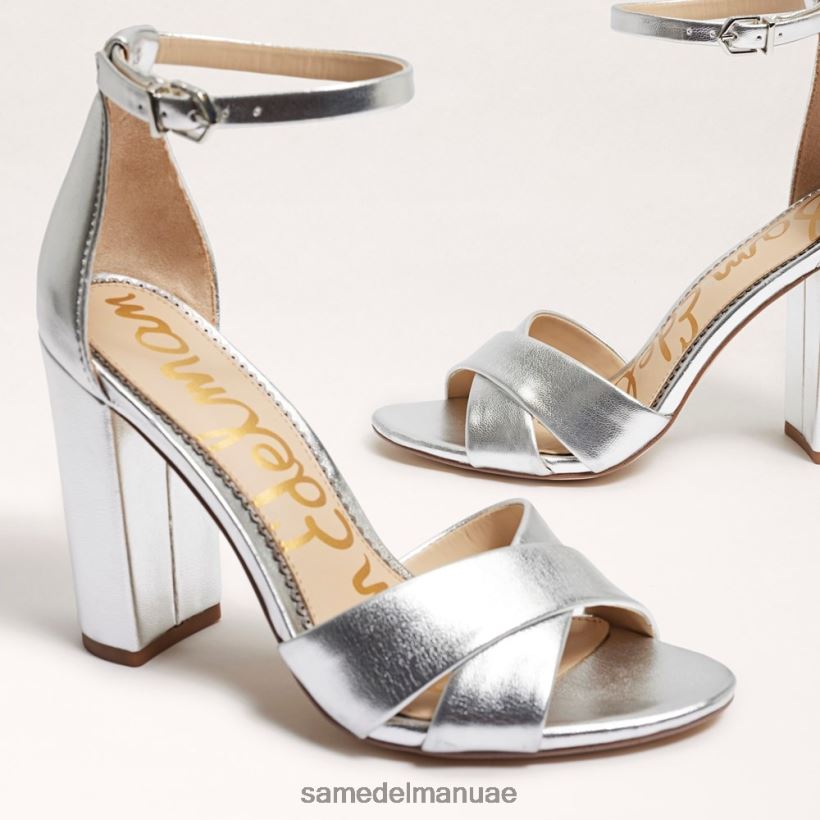 الفضة الناعمة أحذية Sam Edelman نحيف صندل بحزام كاحل يانسي 246L6T771