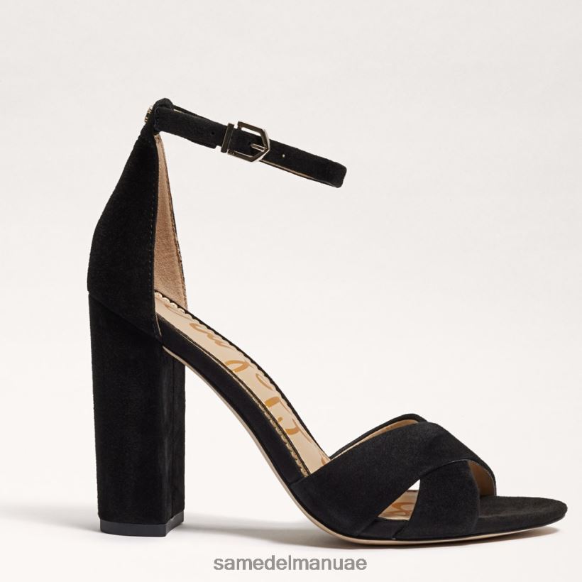 جلد الغزال الأسود أحذية Sam Edelman نحيف صندل بحزام كاحل يانسي 246L6T774