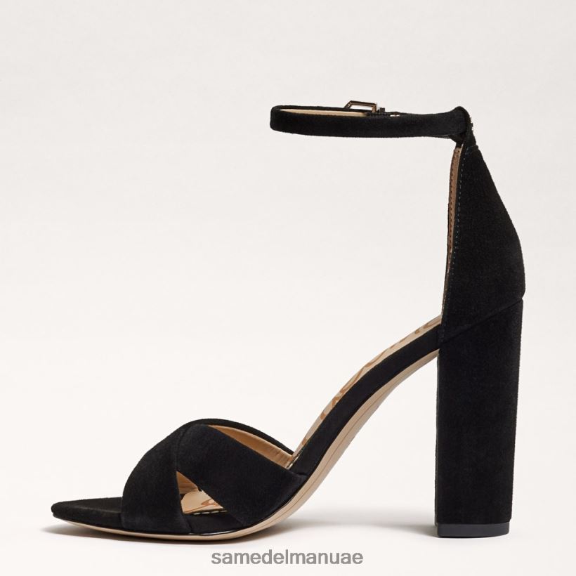 جلد الغزال الأسود أحذية Sam Edelman نحيف صندل بحزام كاحل يانسي 246L6T774