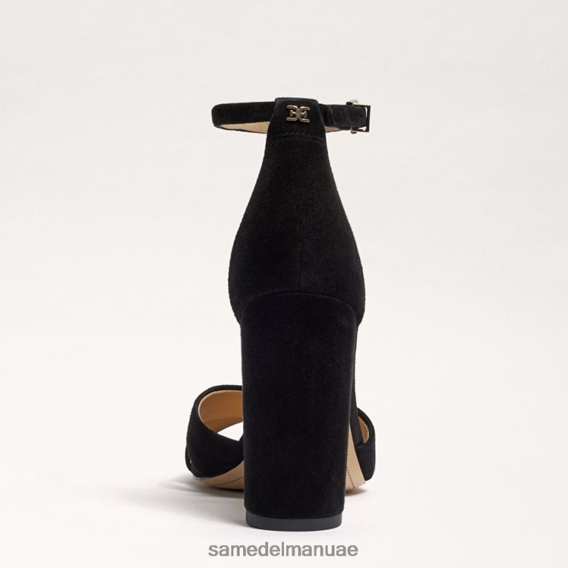 جلد الغزال الأسود أحذية Sam Edelman نحيف صندل بحزام كاحل يانسي 246L6T774