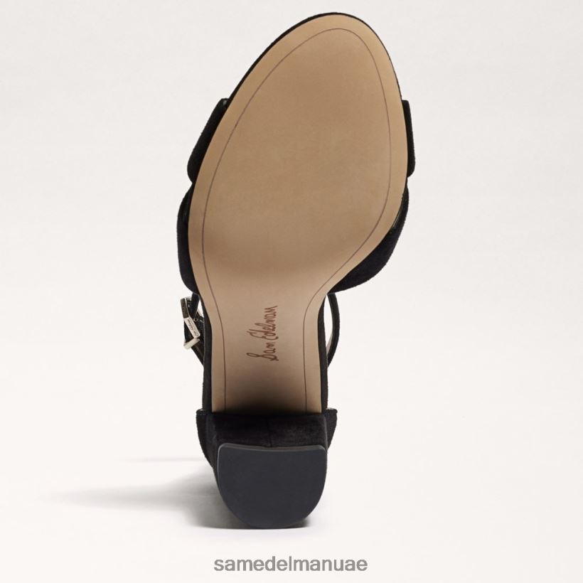 جلد الغزال الأسود أحذية Sam Edelman نحيف صندل بحزام كاحل يانسي 246L6T774