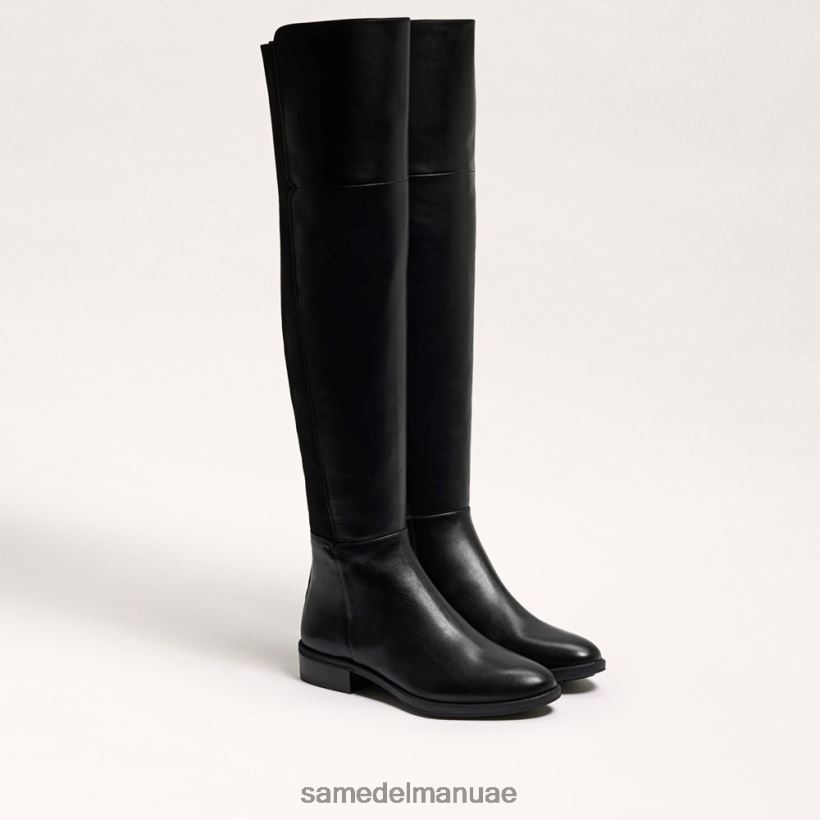 جلد أسود أحذية Sam Edelman نحيف بام فوق حذاء الركبة 246L6T776